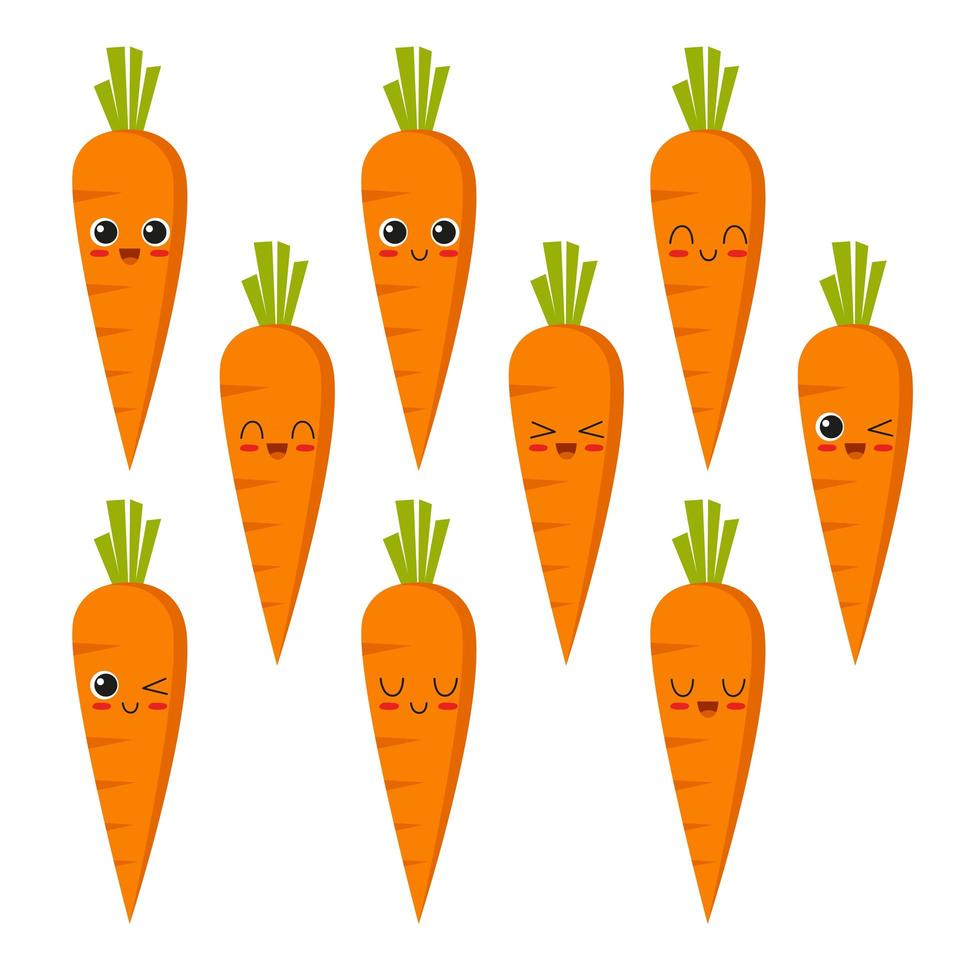 Carrot Character Collection vector