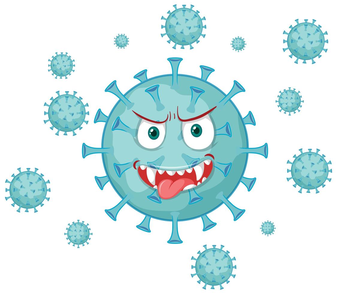 Coronavirus Cell With Scary Face Download Free Vectors Clipart Graphics Vector Art