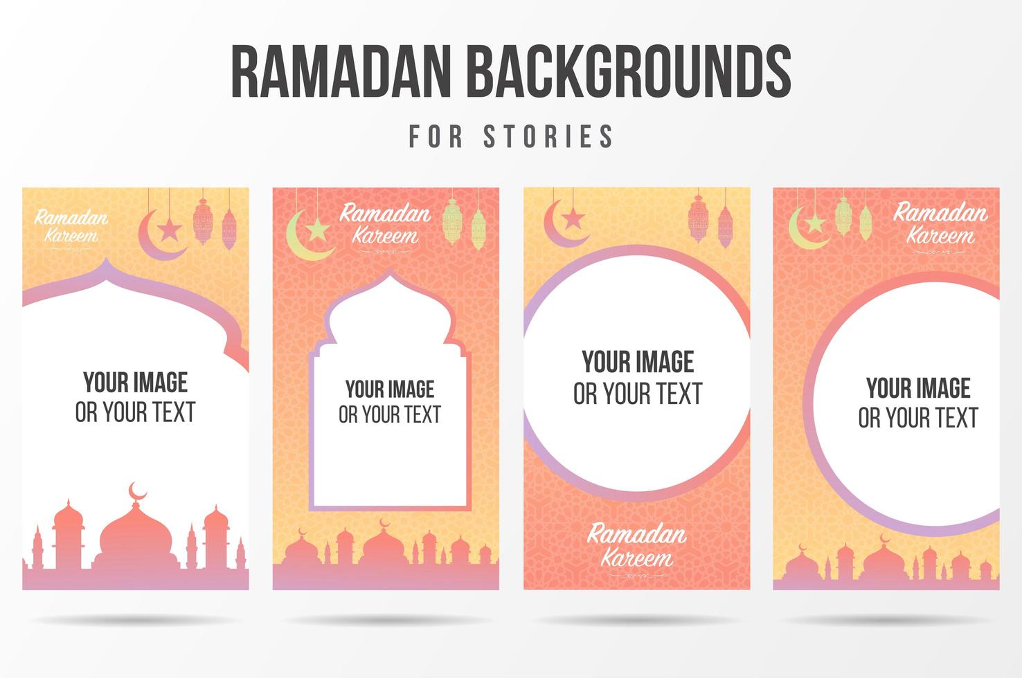 Social networks stories for Ramadan Kareem  vector