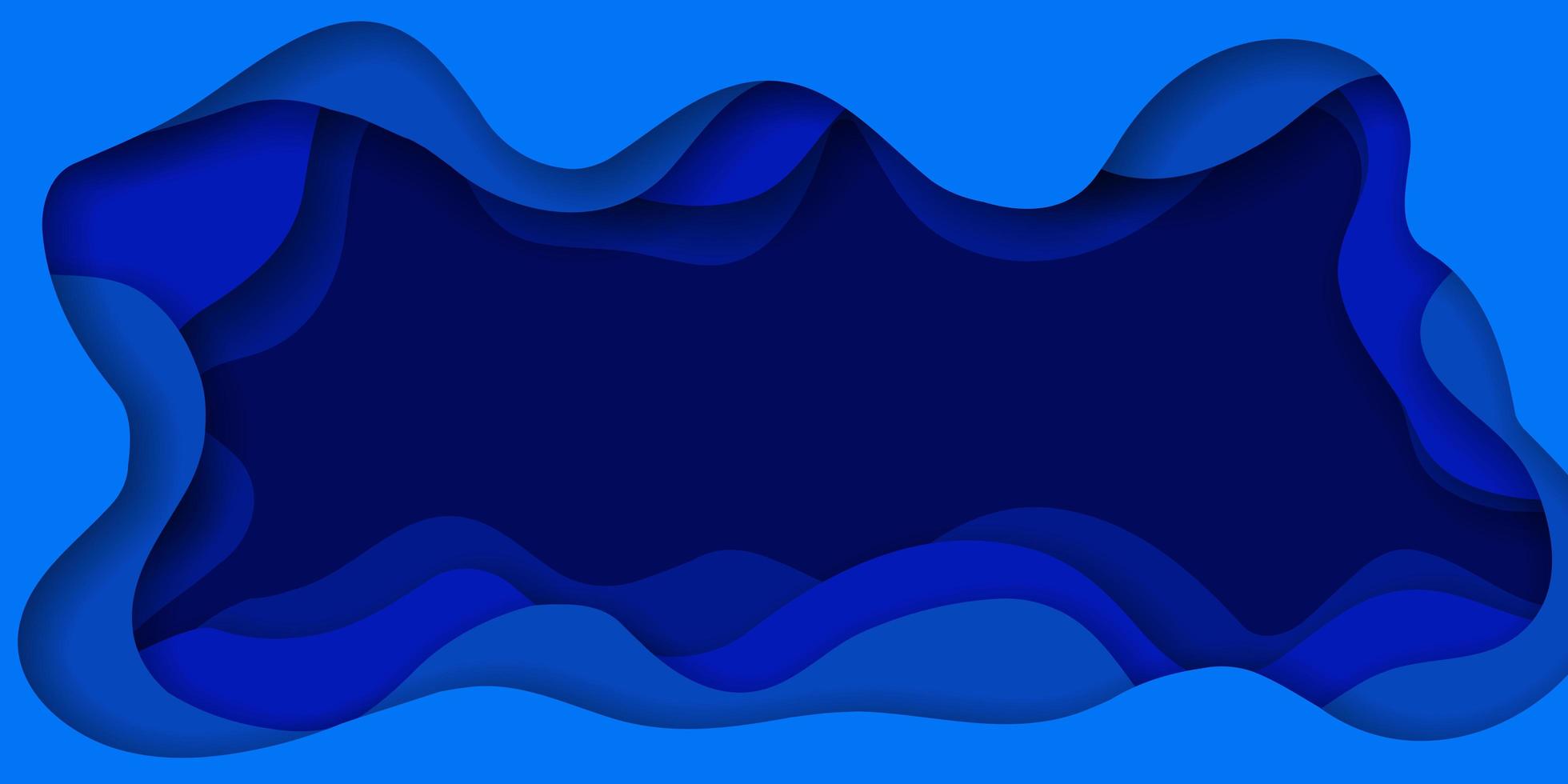 Blue Abstract Paper Cut Effect Background vector