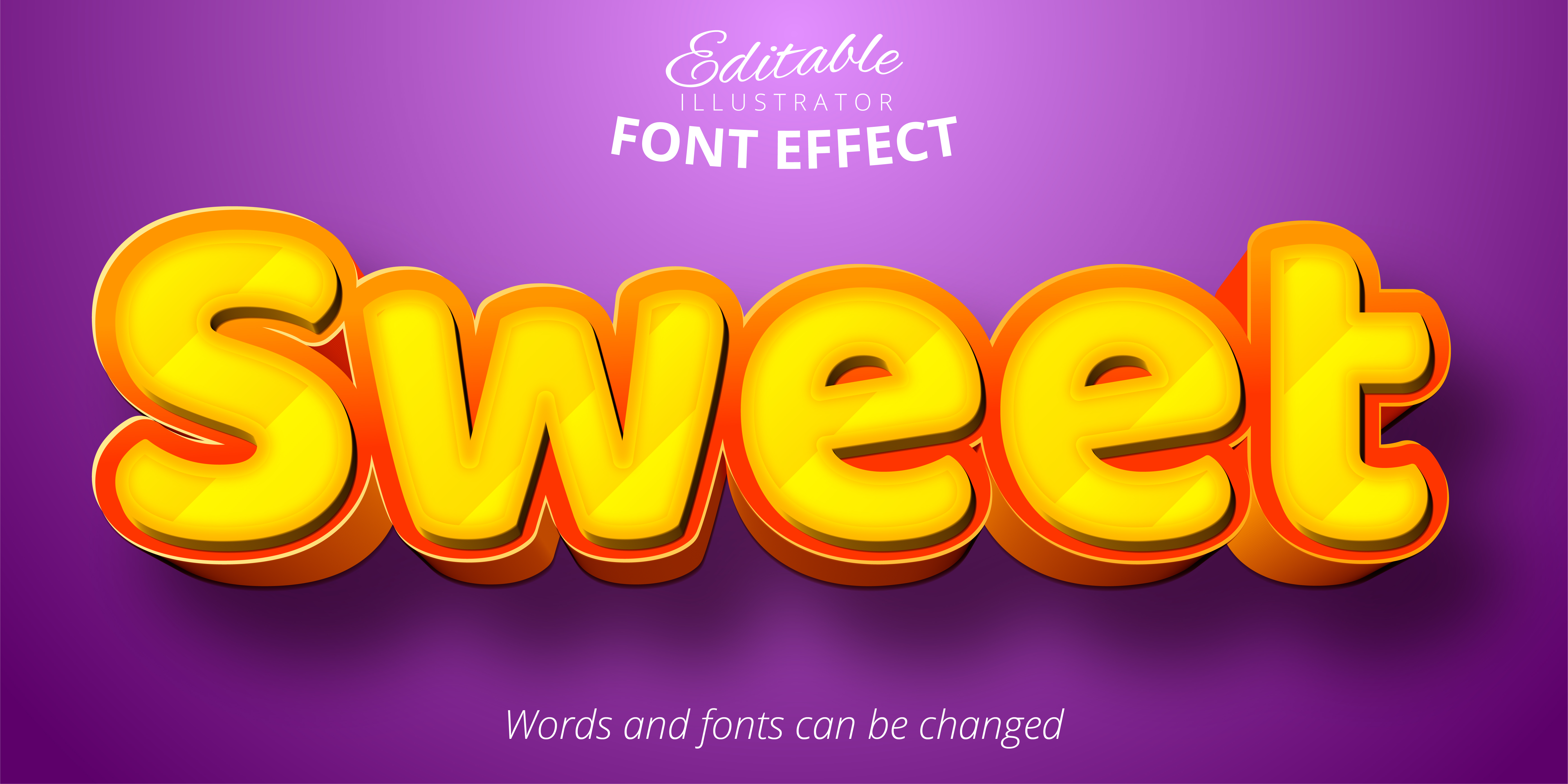 Sweet text, 3d editable font effect 1040191 Vector Art at Vecteezy