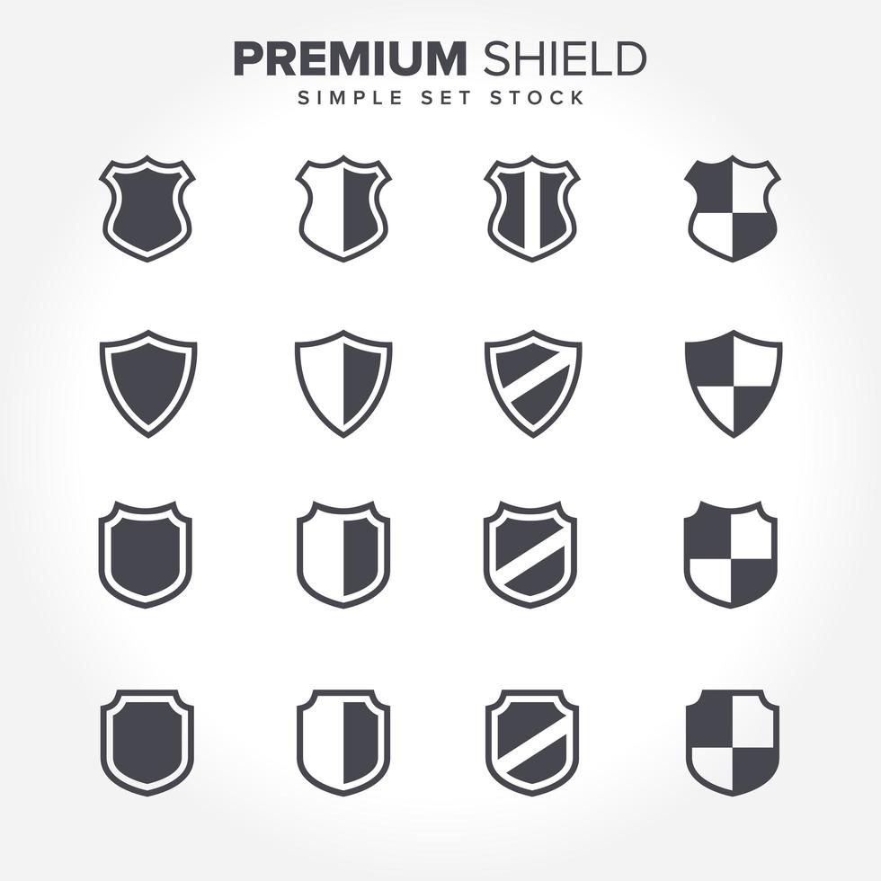 Shield Shape Icon Collection vector