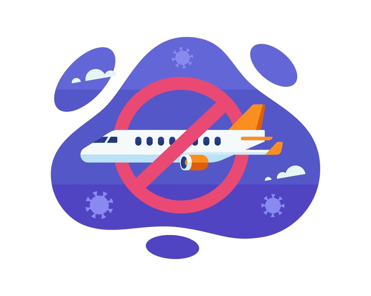 Flight Ban During The Coronavirus Pandemic Outbreak Design  vector