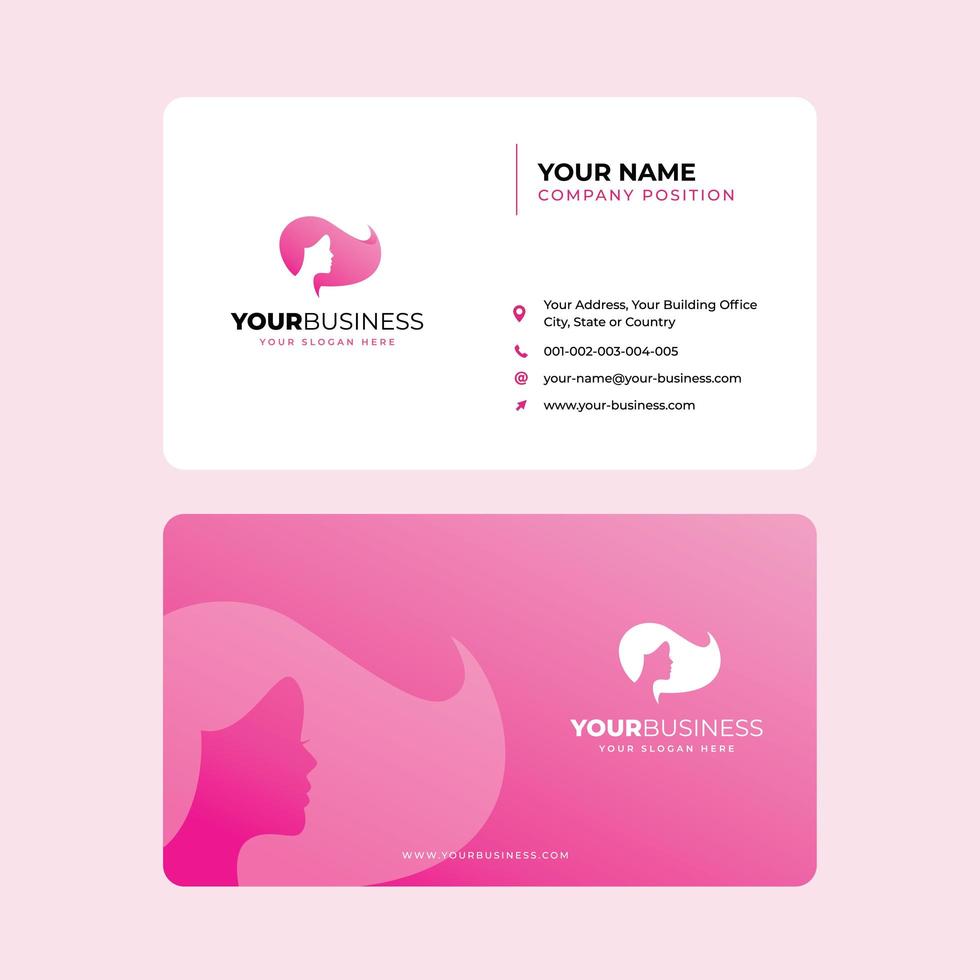 Pink Salon Business Card Template  vector