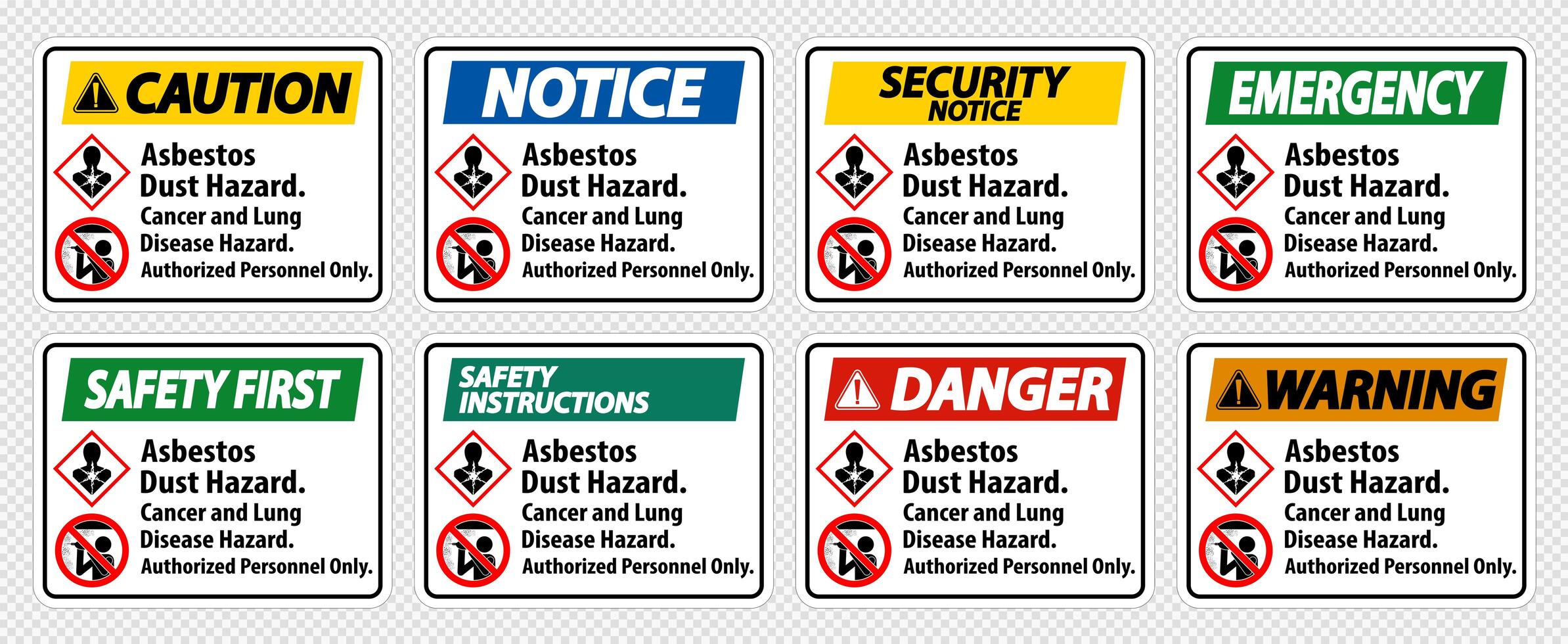 conjunto de etiquetas de precaución vector