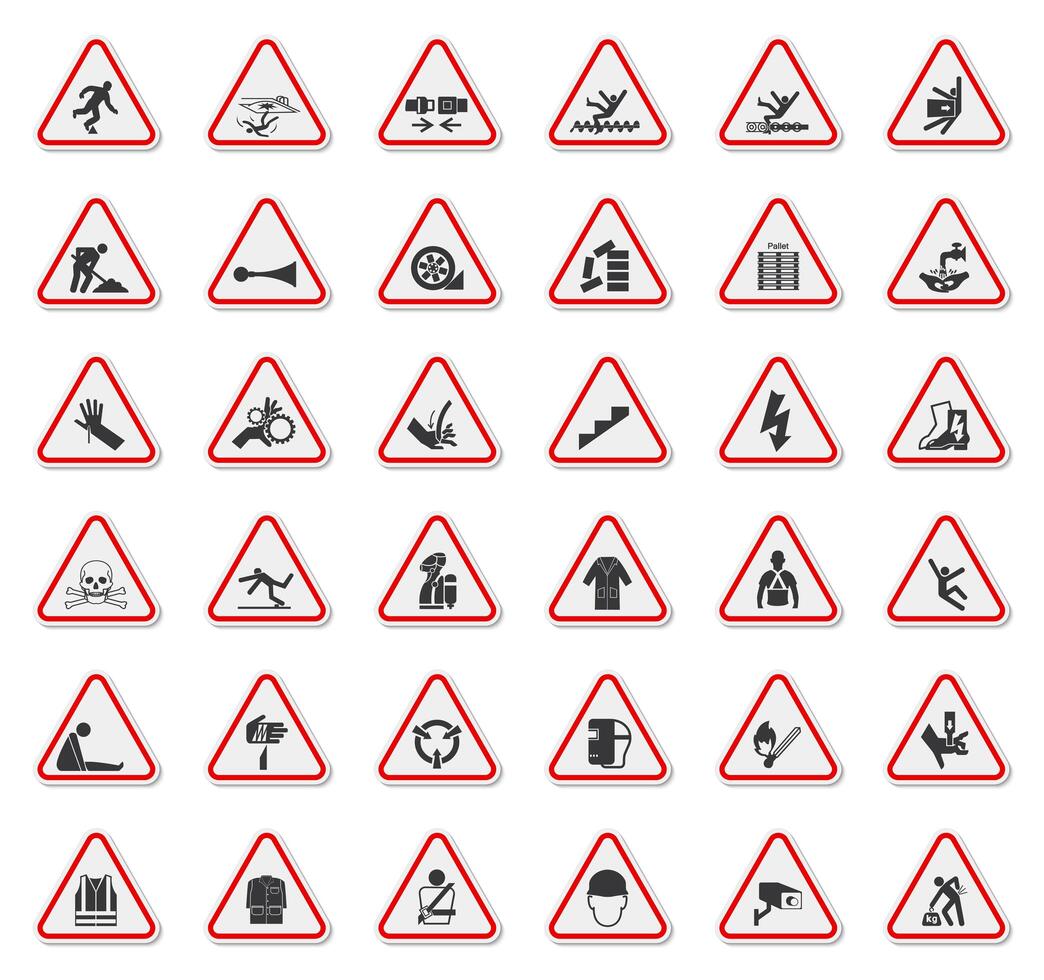 Warning Hazard Symbols  vector