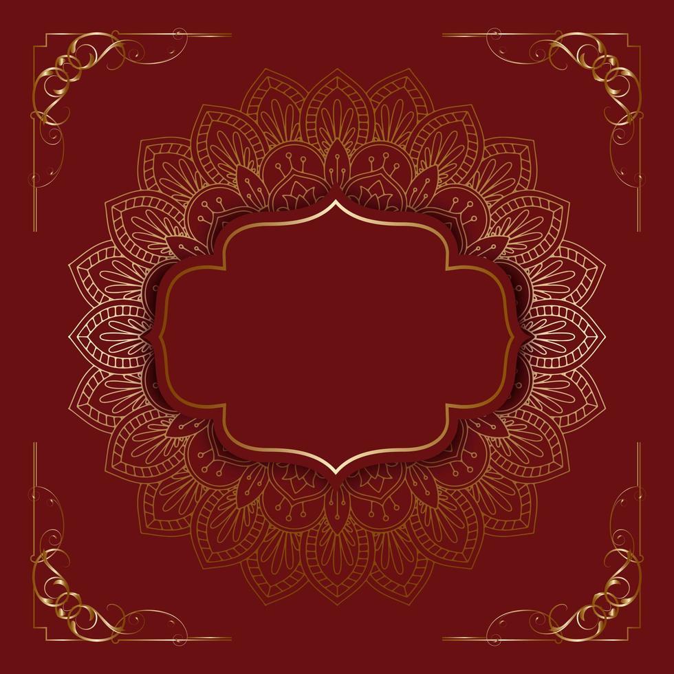 Red decorative mandala vector