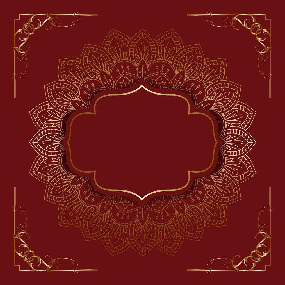 Red decorative mandala vector