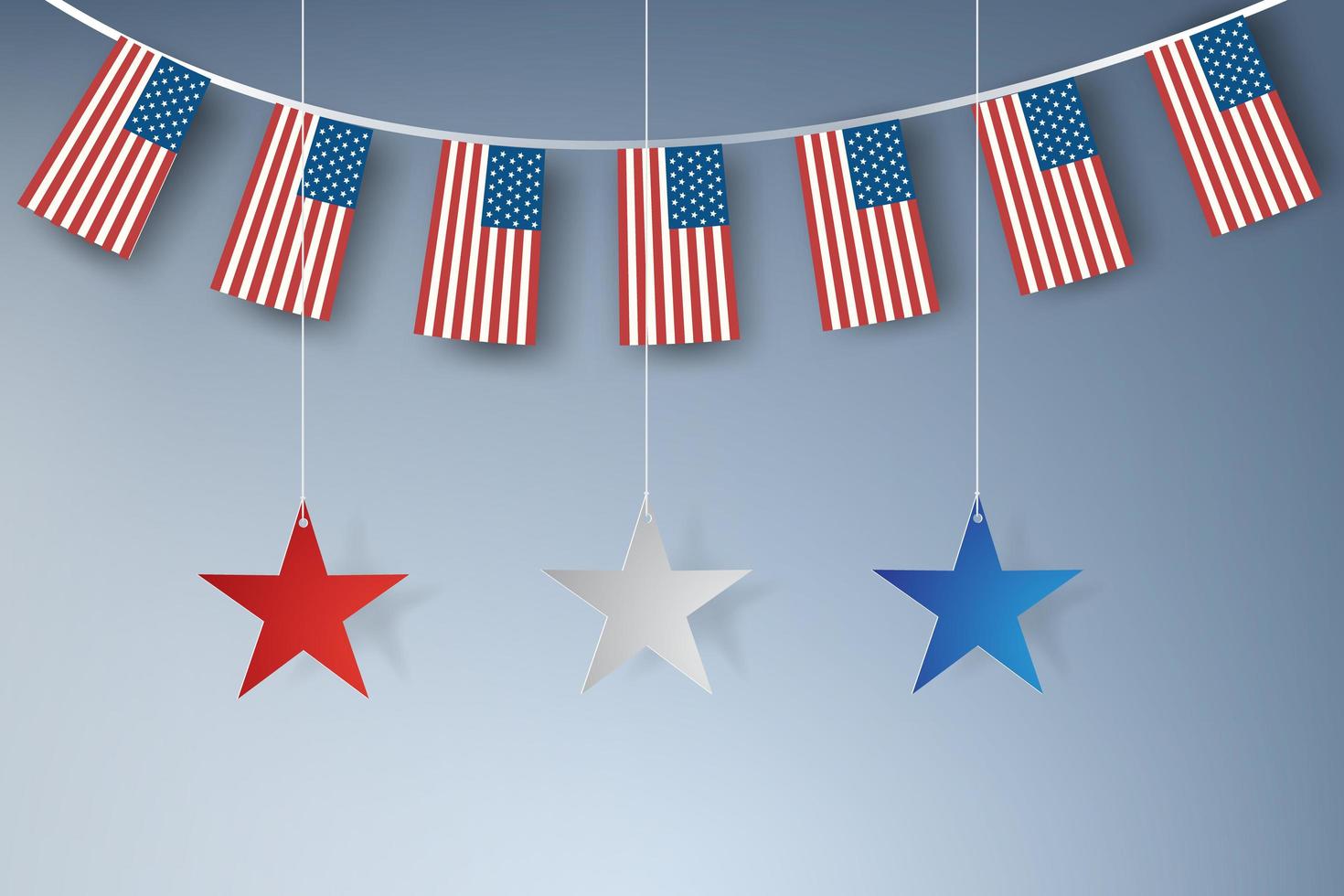 American stars banner vector