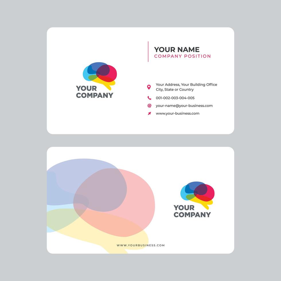 Minimalist Creative Business Card Template with Brain Design  vector