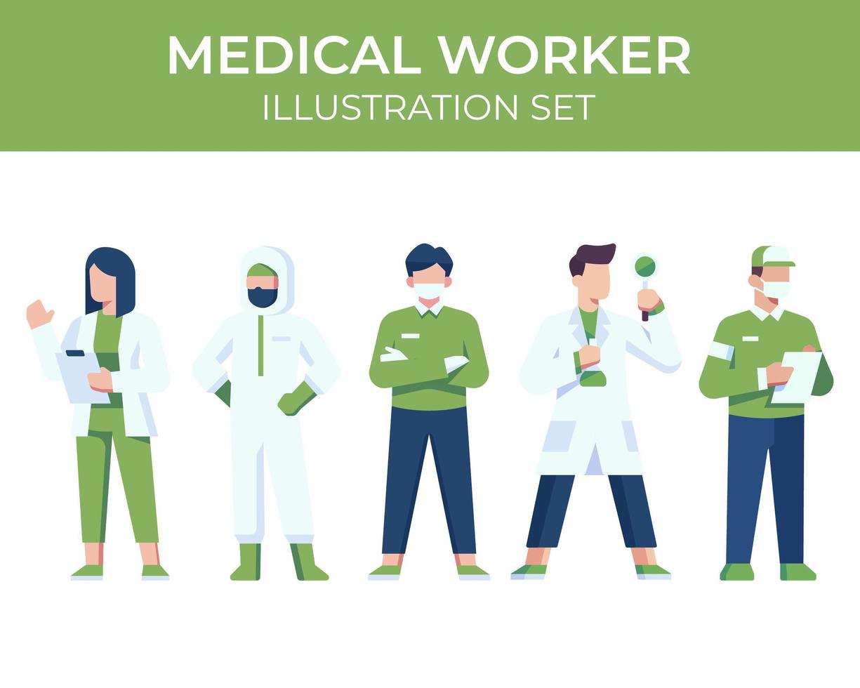 Medical Worker Character Set vector