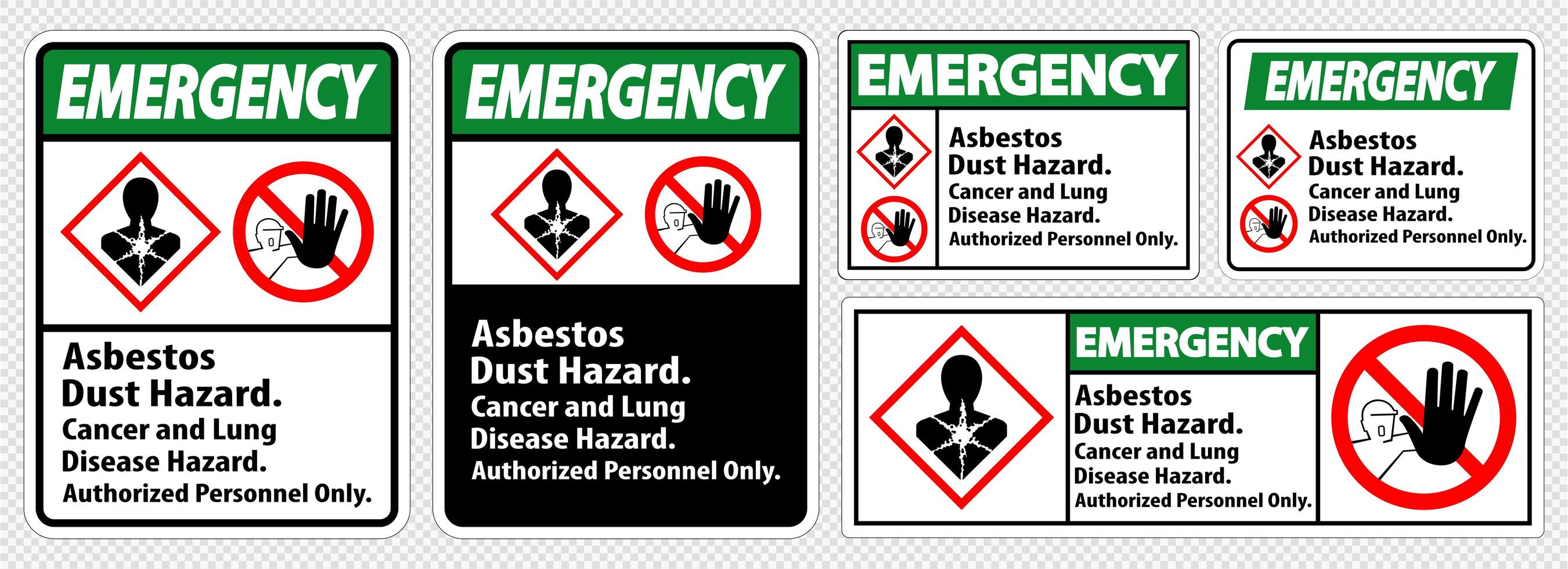 Emergency Label Disease Hazard Set vector