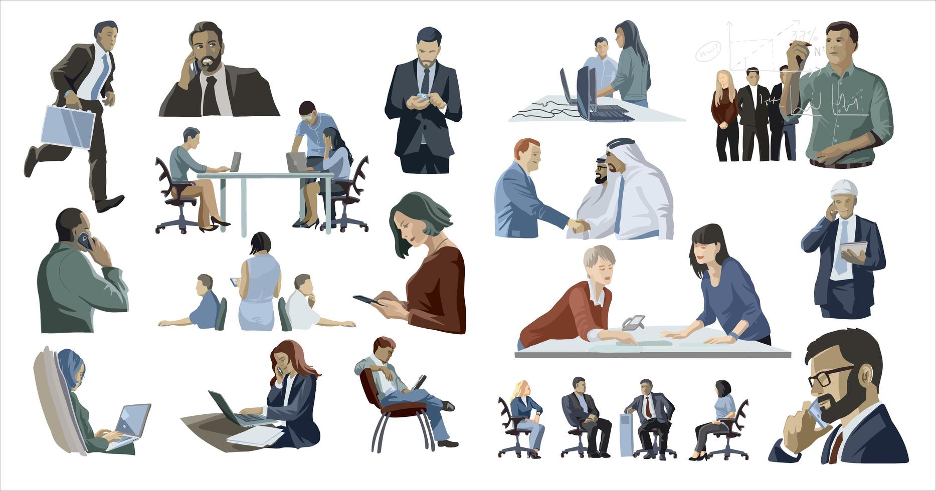 Business people set vector