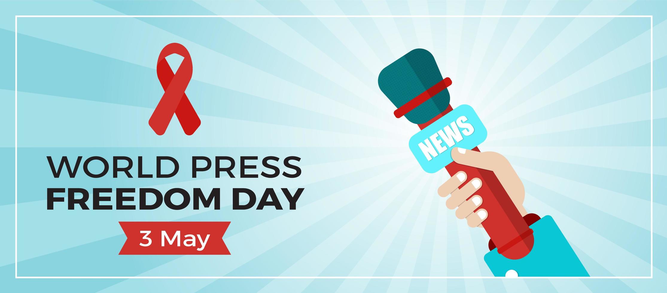 Blue Banner for World Press Freedom Day vector