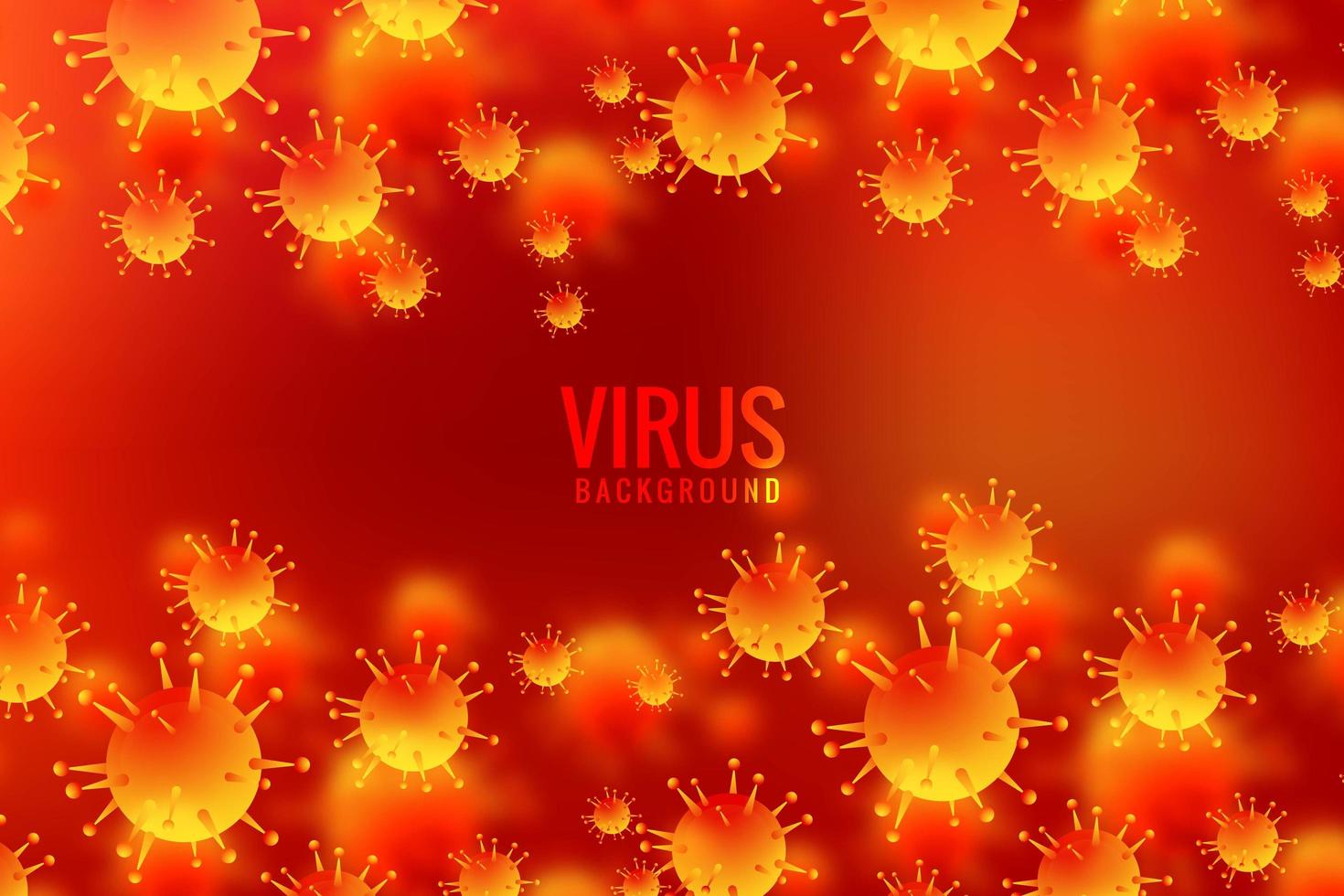 Orange Yellow Virus Cell Background  vector