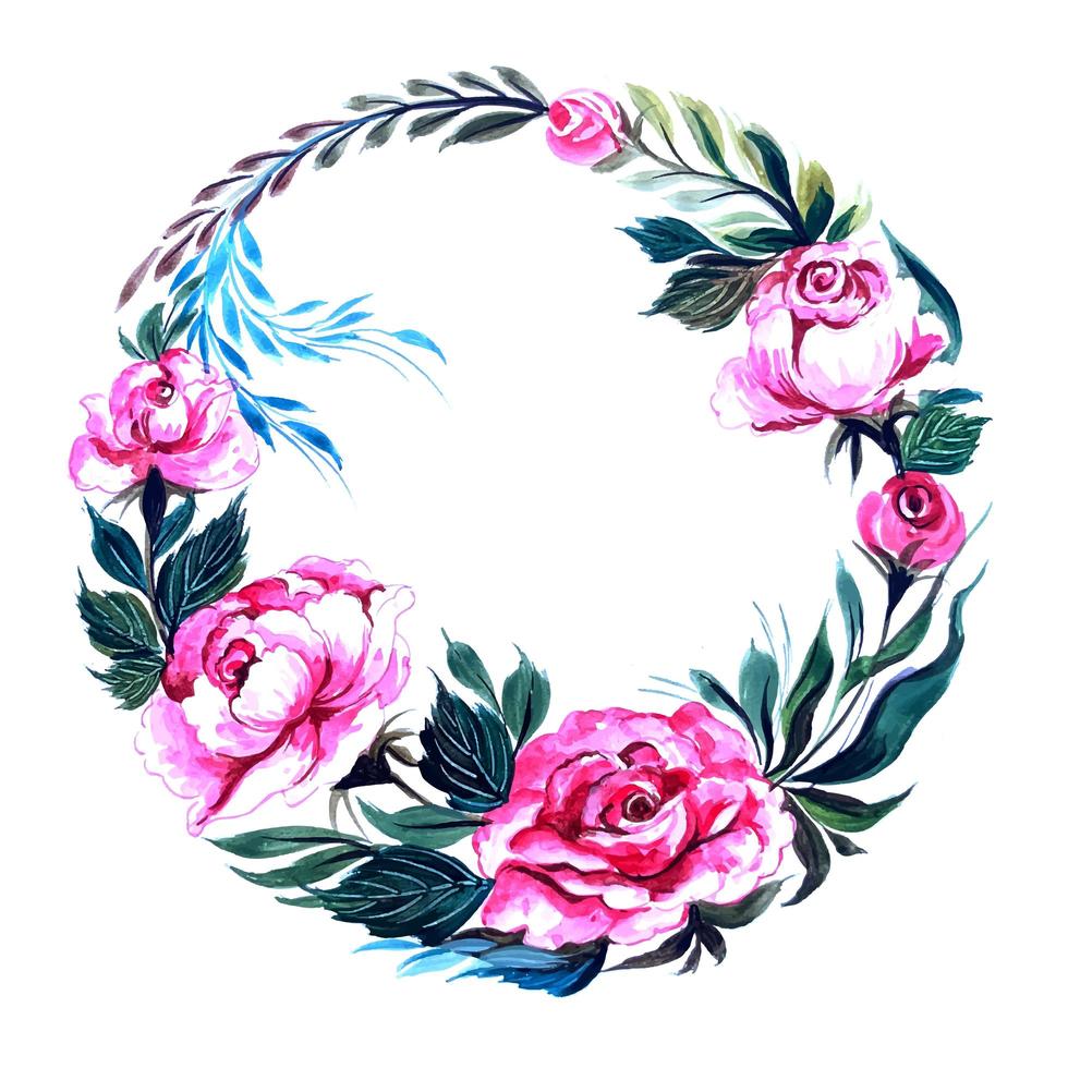 diseño floral circular de boda decorativa vector
