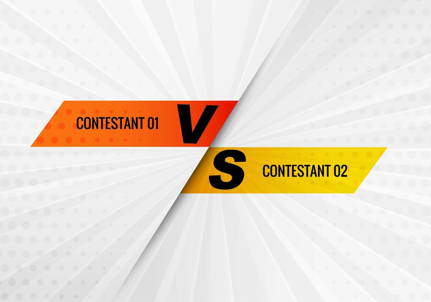 Versus contestant design on gray burst background vector