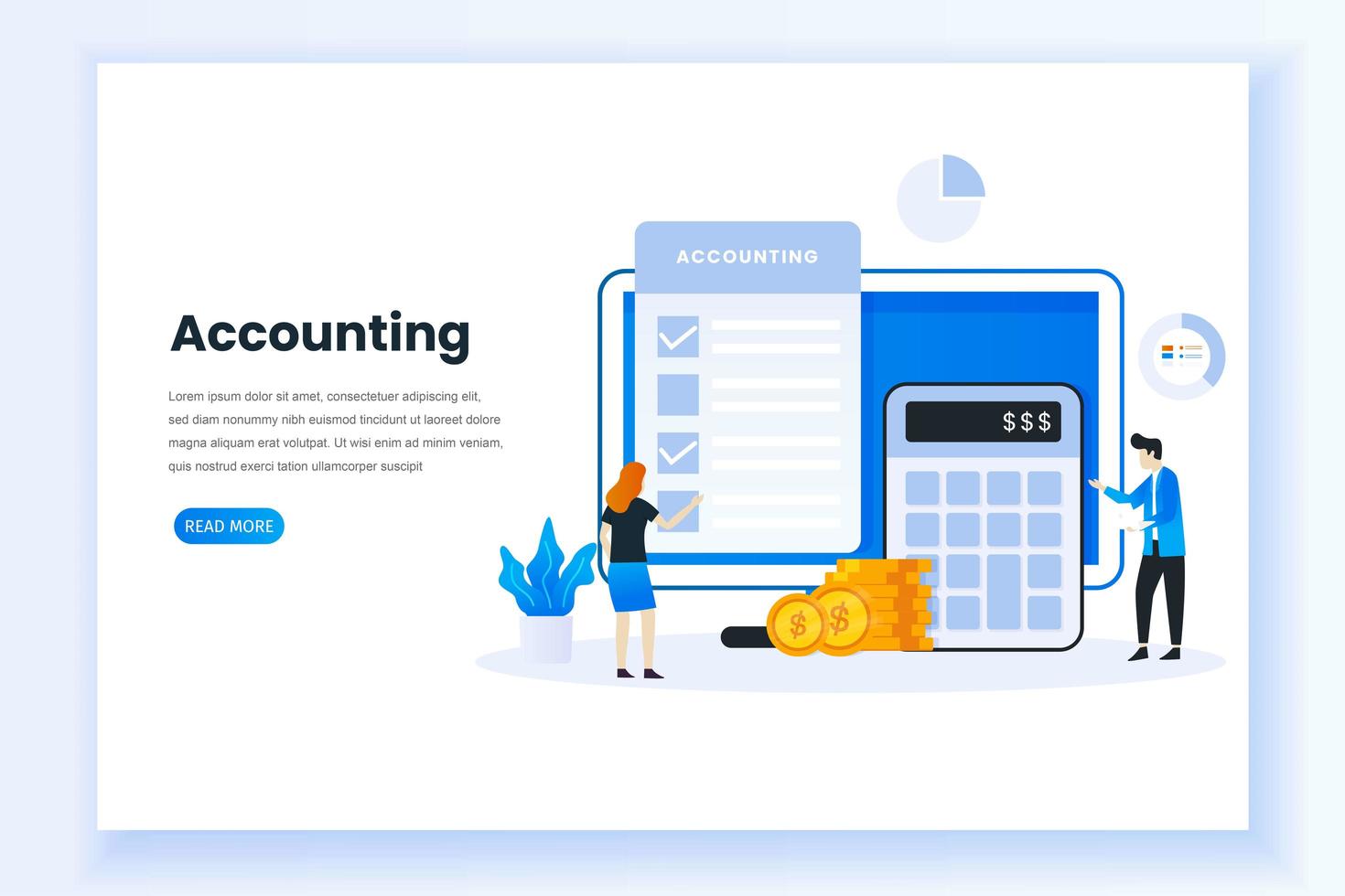 Accounting concept landing page vector