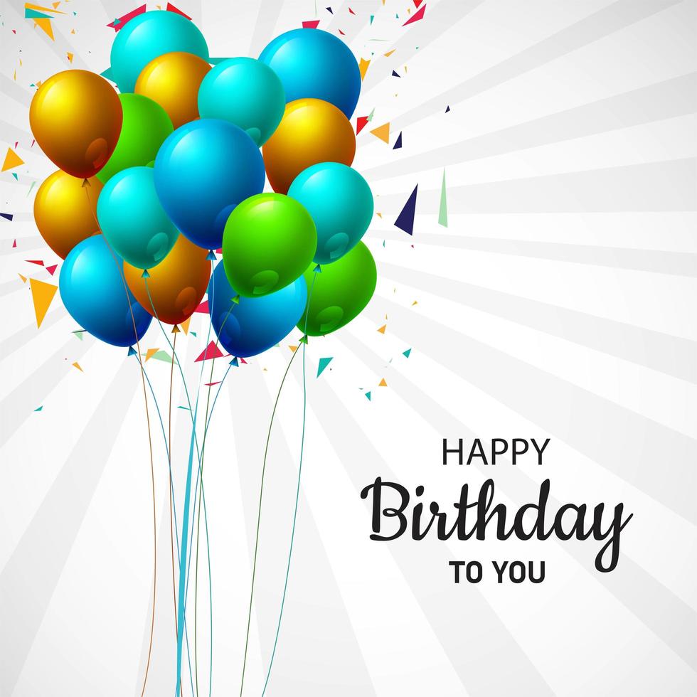 Happy Birthday Balloon Bunch Background  vector