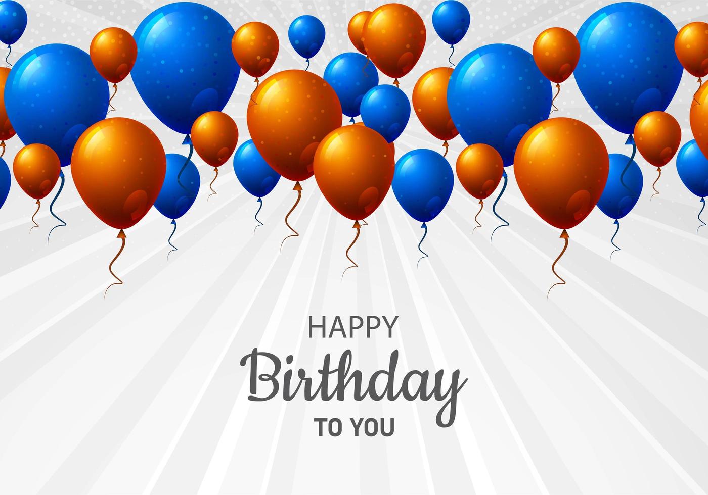 Orange and Blue Birthday Balloon Celebration Background  vector