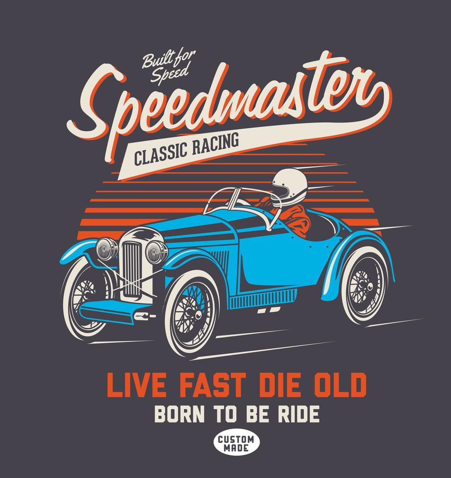 Download Classic blue racing car and typography - Download Free ...