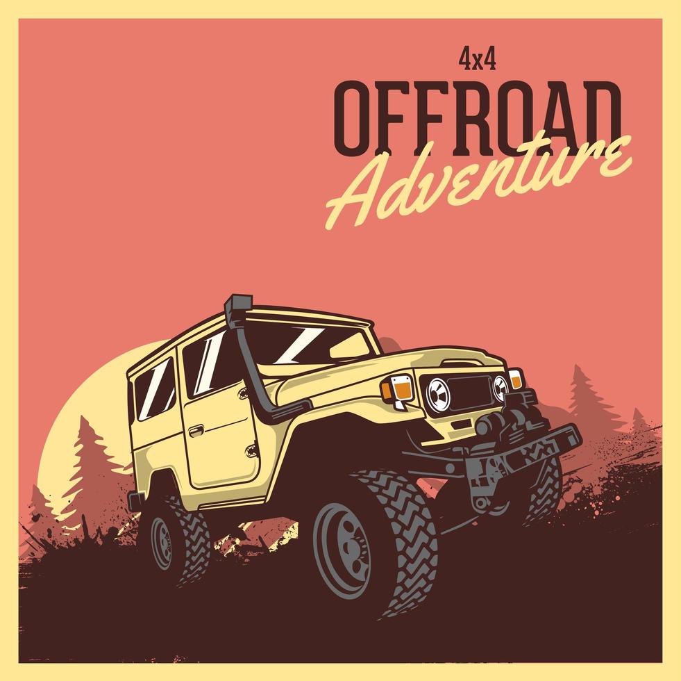Off-road adventure vehicle poster vector
