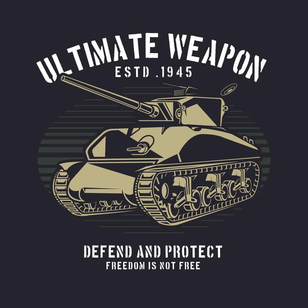 diseño retro del tanque de guerra vector