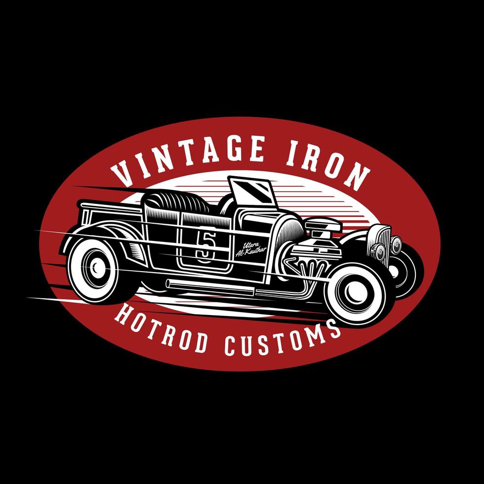 Custom hot rod emblem vector