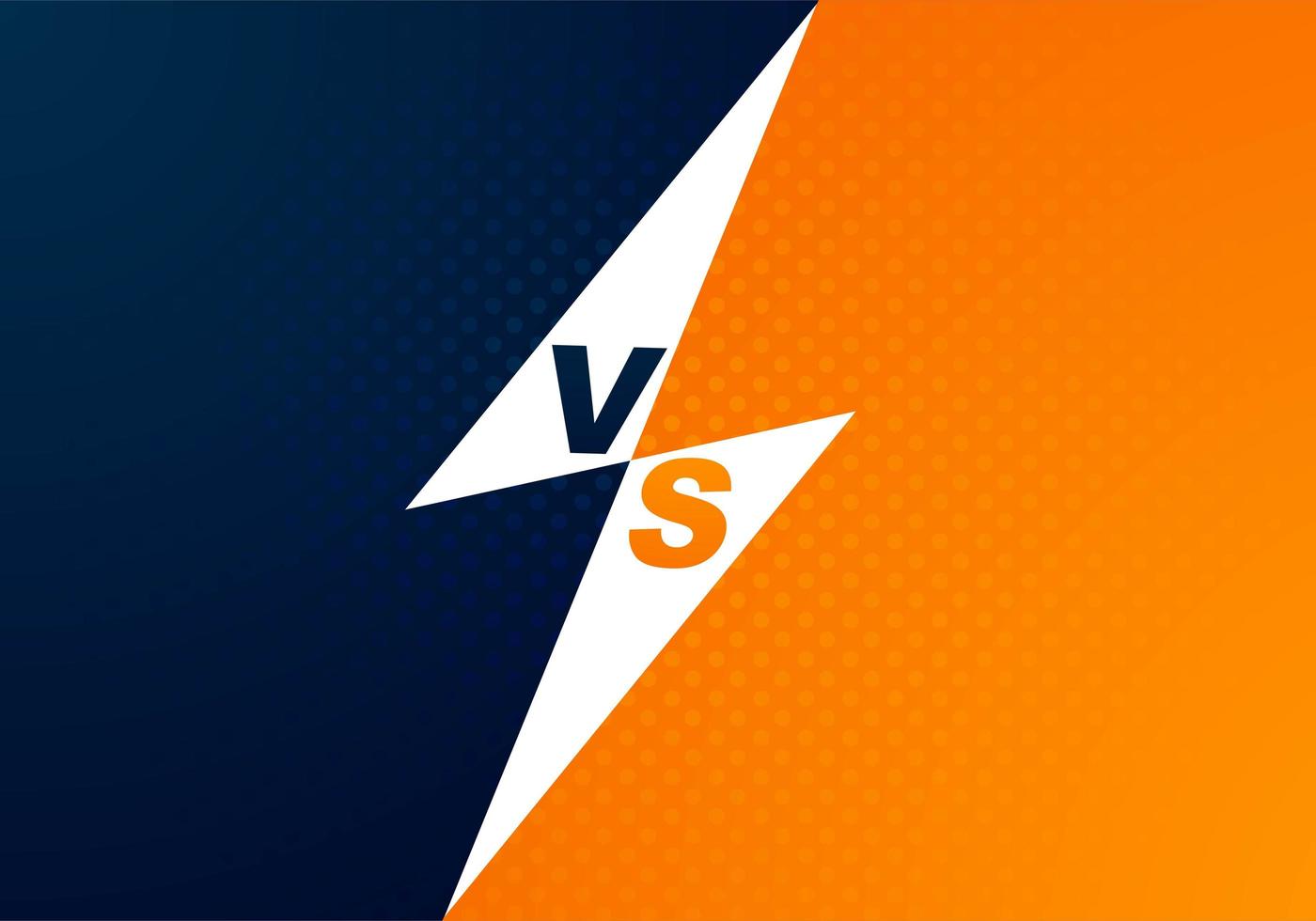 versus fondo azul y naranja de pantalla vector