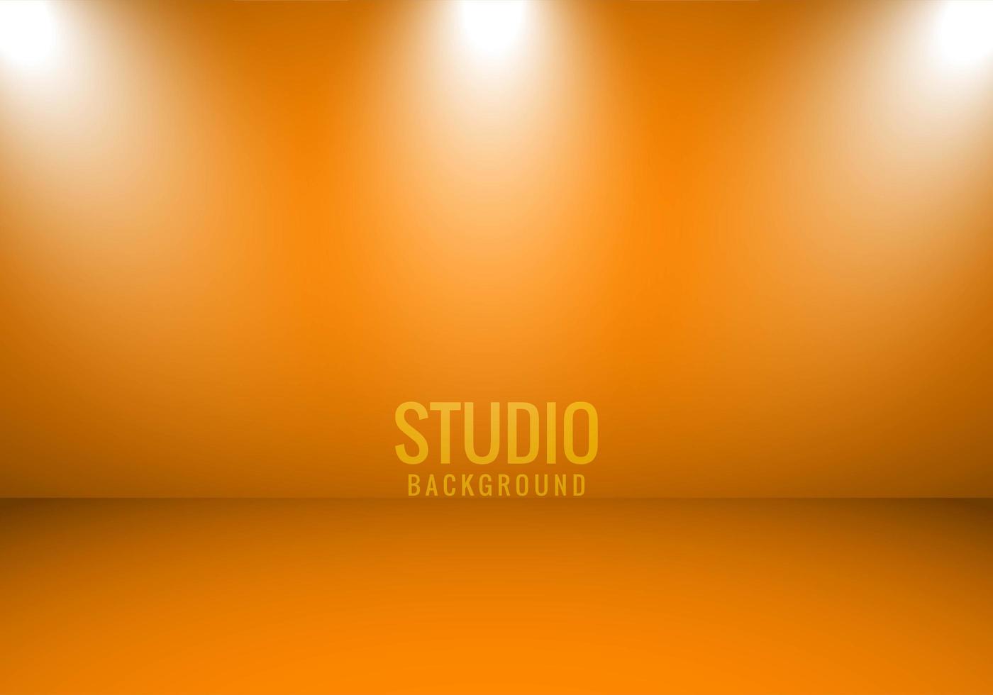 estudio de fondo naranja con focos vector