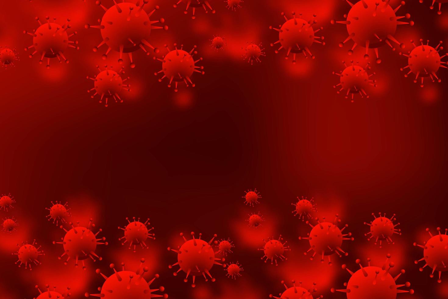 COVID-19 Microbe Cells in Blood Background vector
