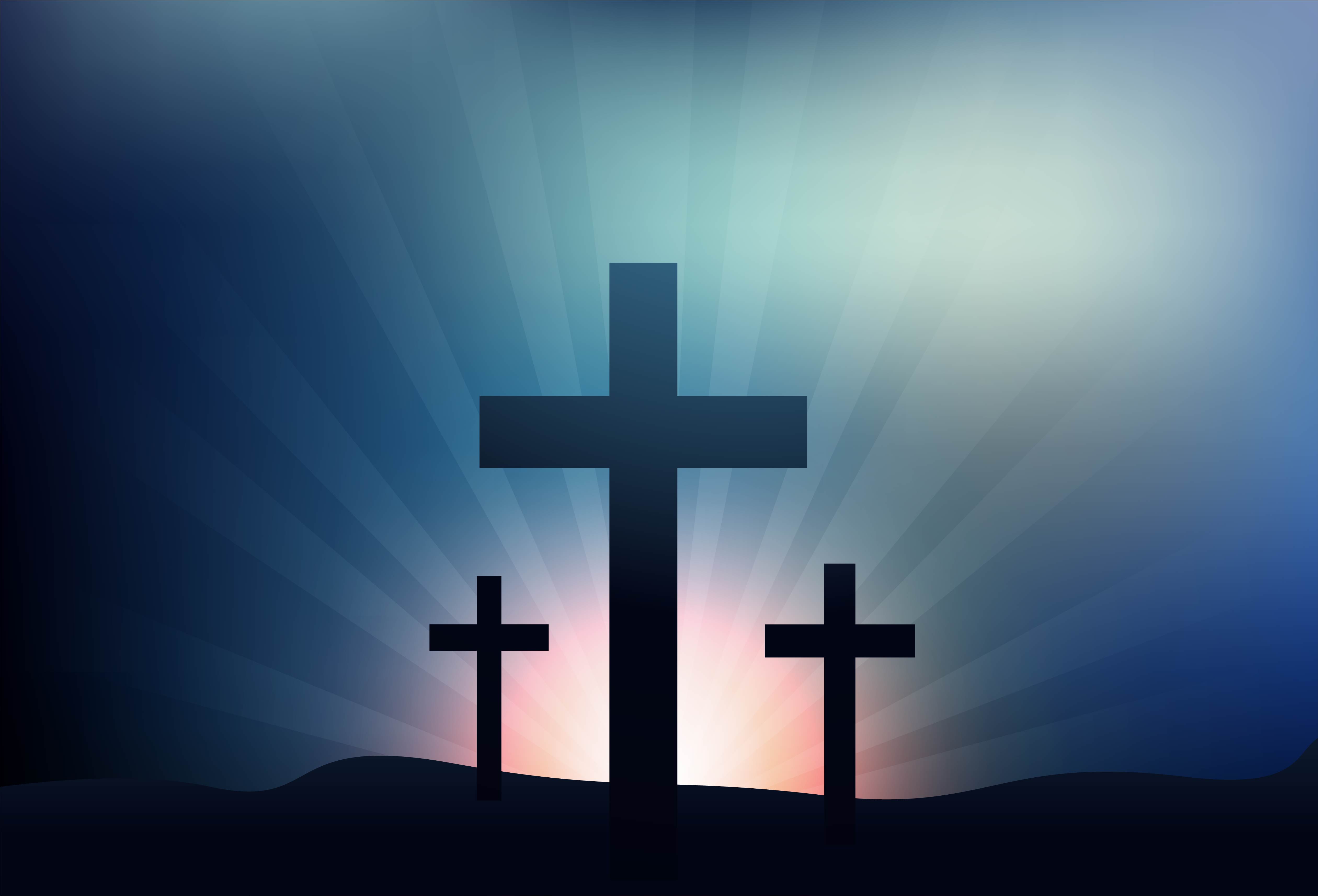 Greeting Card for Easter with Three Crosses Background 1052072 Vector