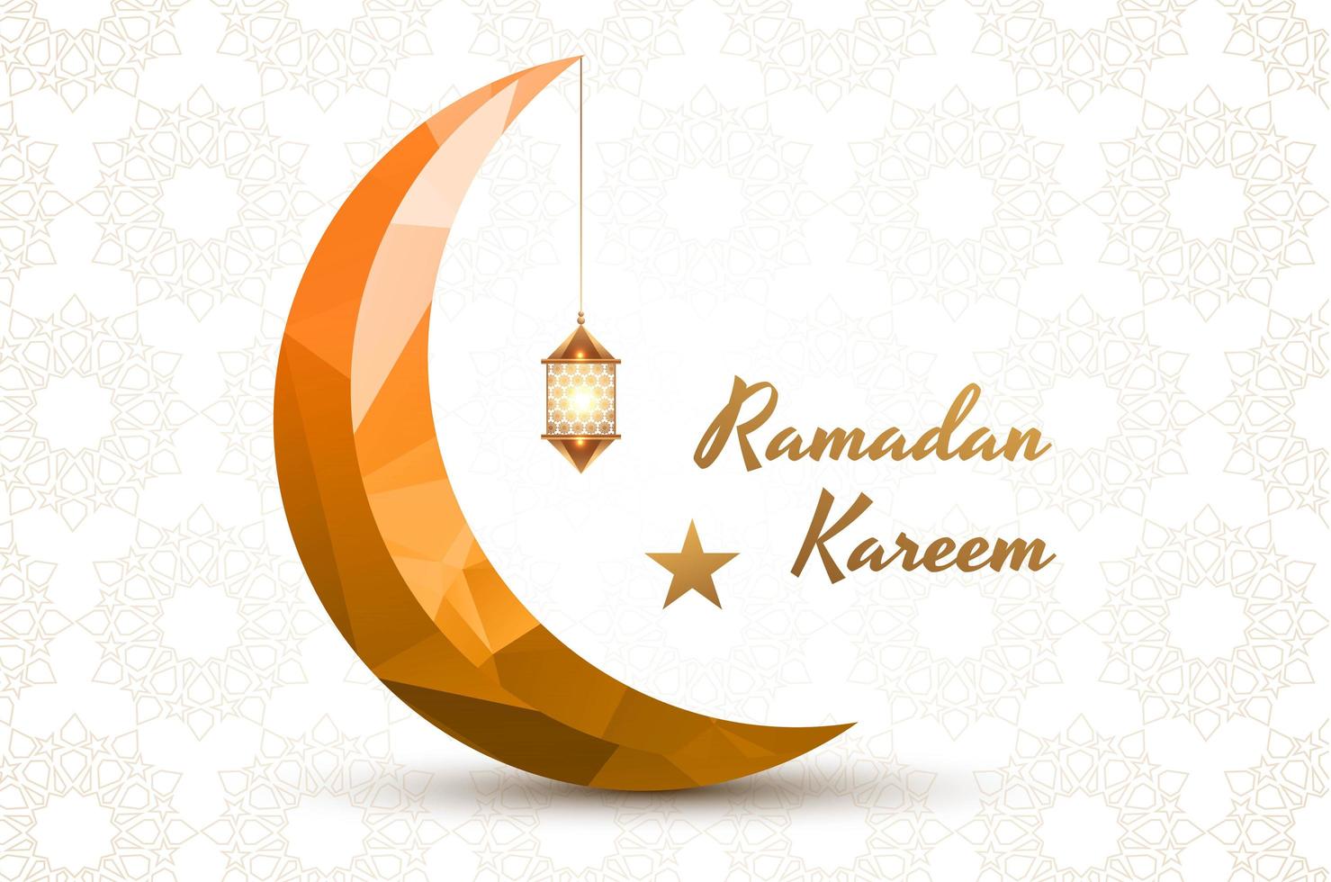 Eid Mubarak Geometric Gold Crescent Moon Background vector