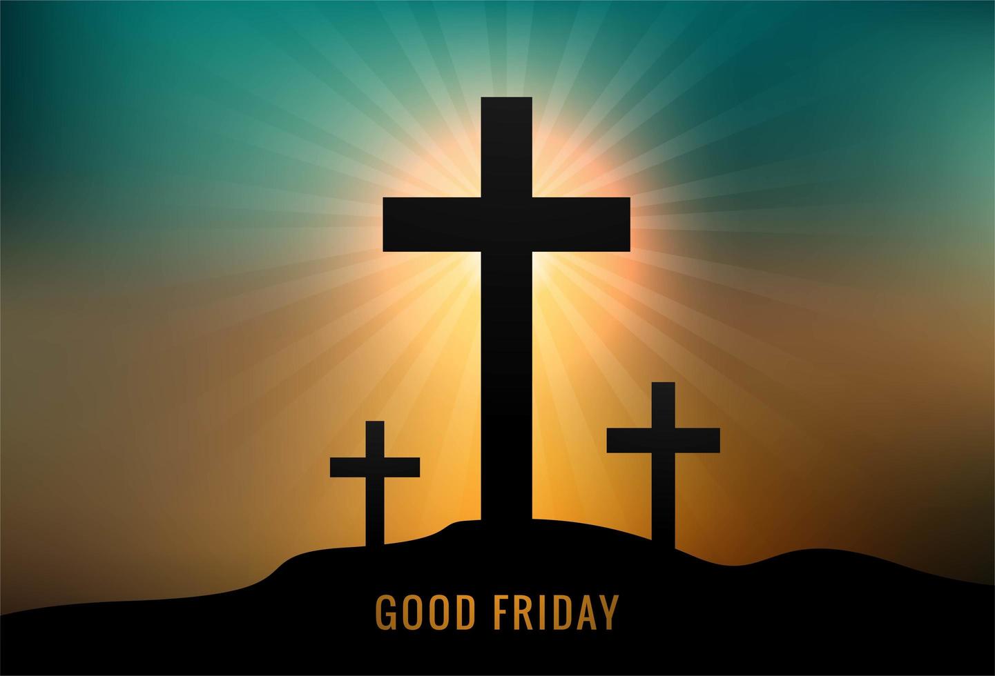 Greeting Card for Good Friday with Three Crosses 1052081 Vector Art at