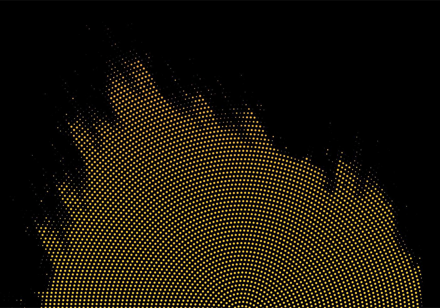 Abstract Gold Dot and Black background vector