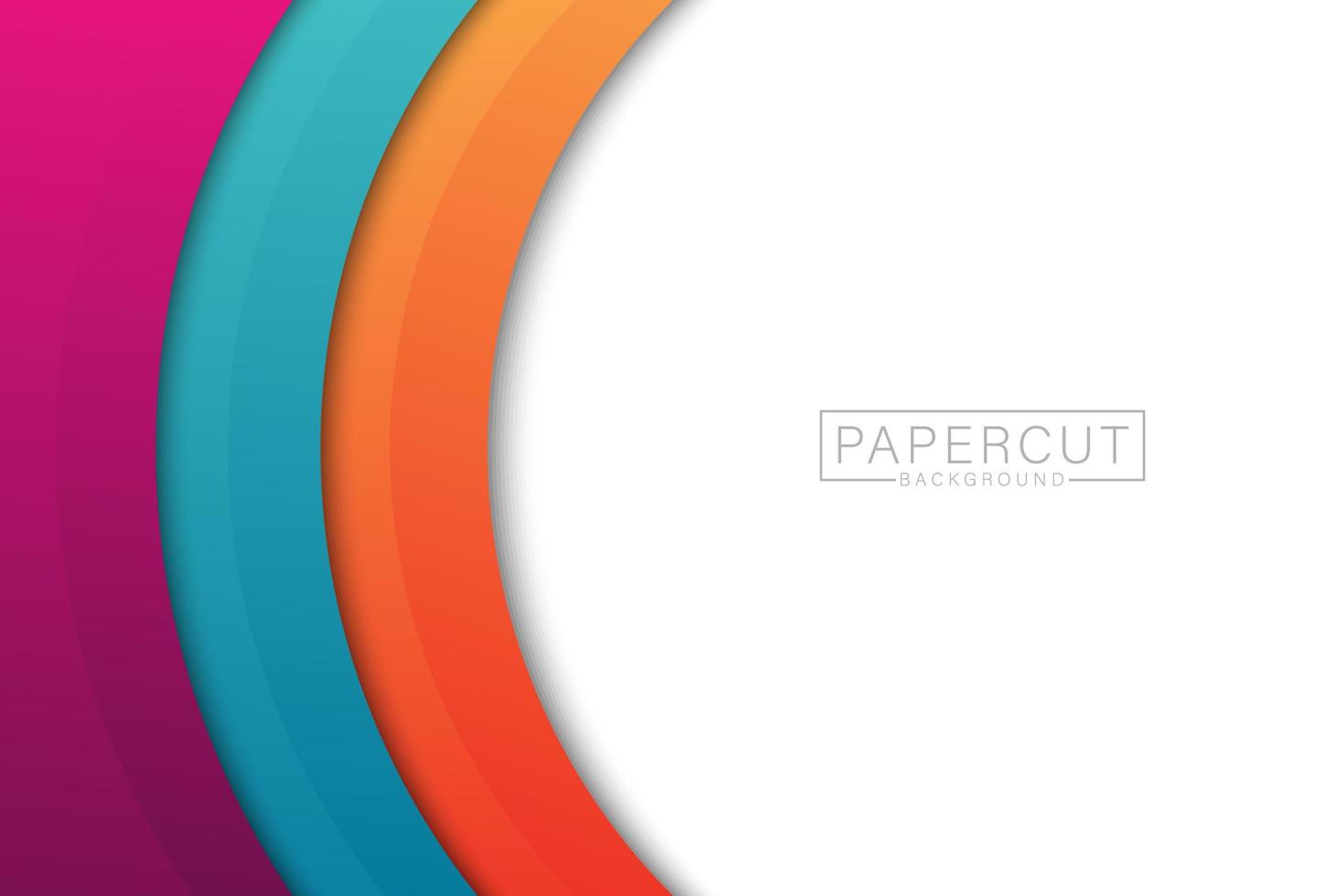 diseño de corte de papel de borde curvo colorido vector