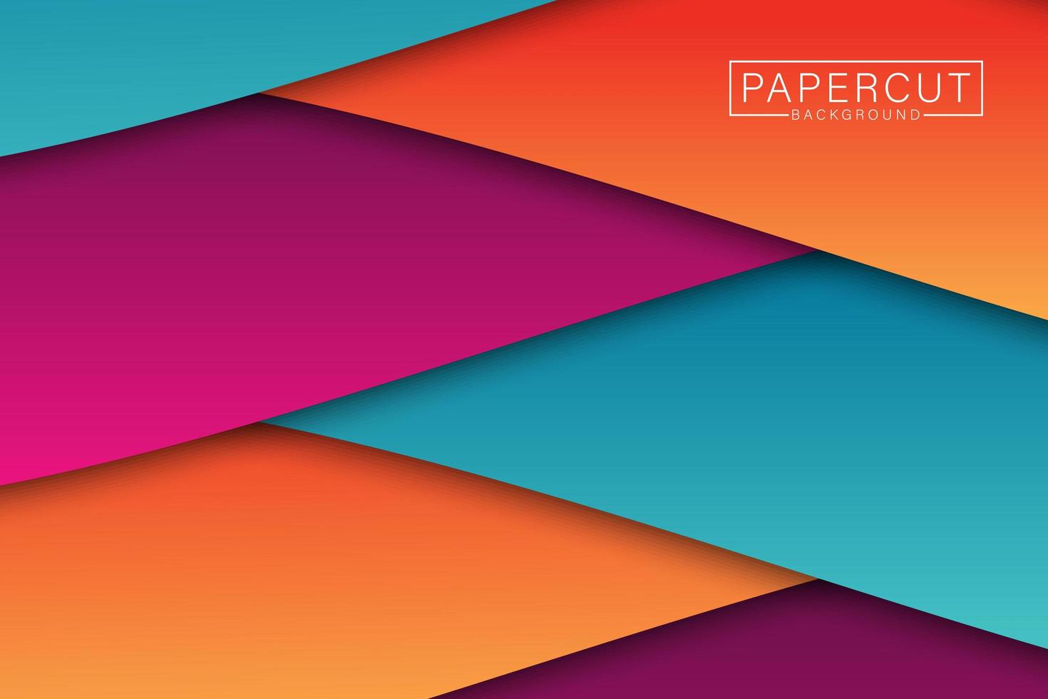 diseño de corte de papel en ángulo colorido en capas vector