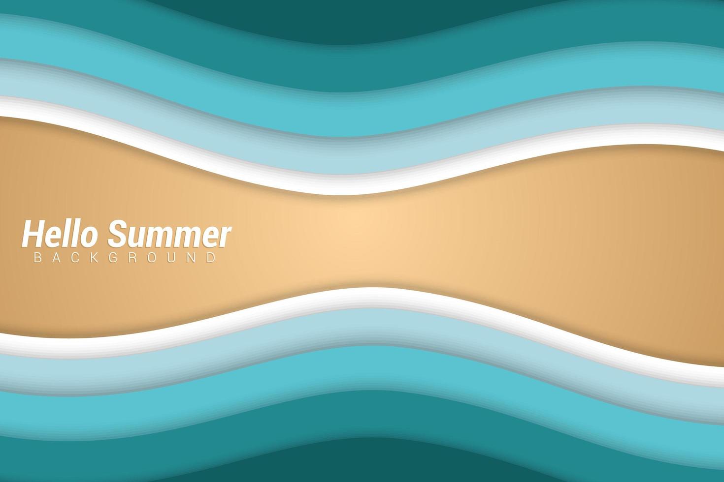 Summer Beach Style Paper Cut Design vector