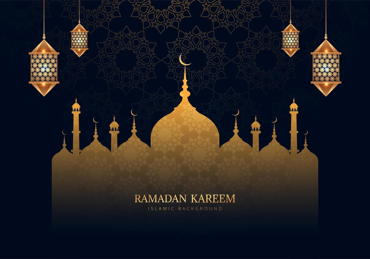 Ramadan Kareem Beautiful Patterned Mosque Silhouette 1053672 Download Free Vectors Clipart Graphics Vector Art