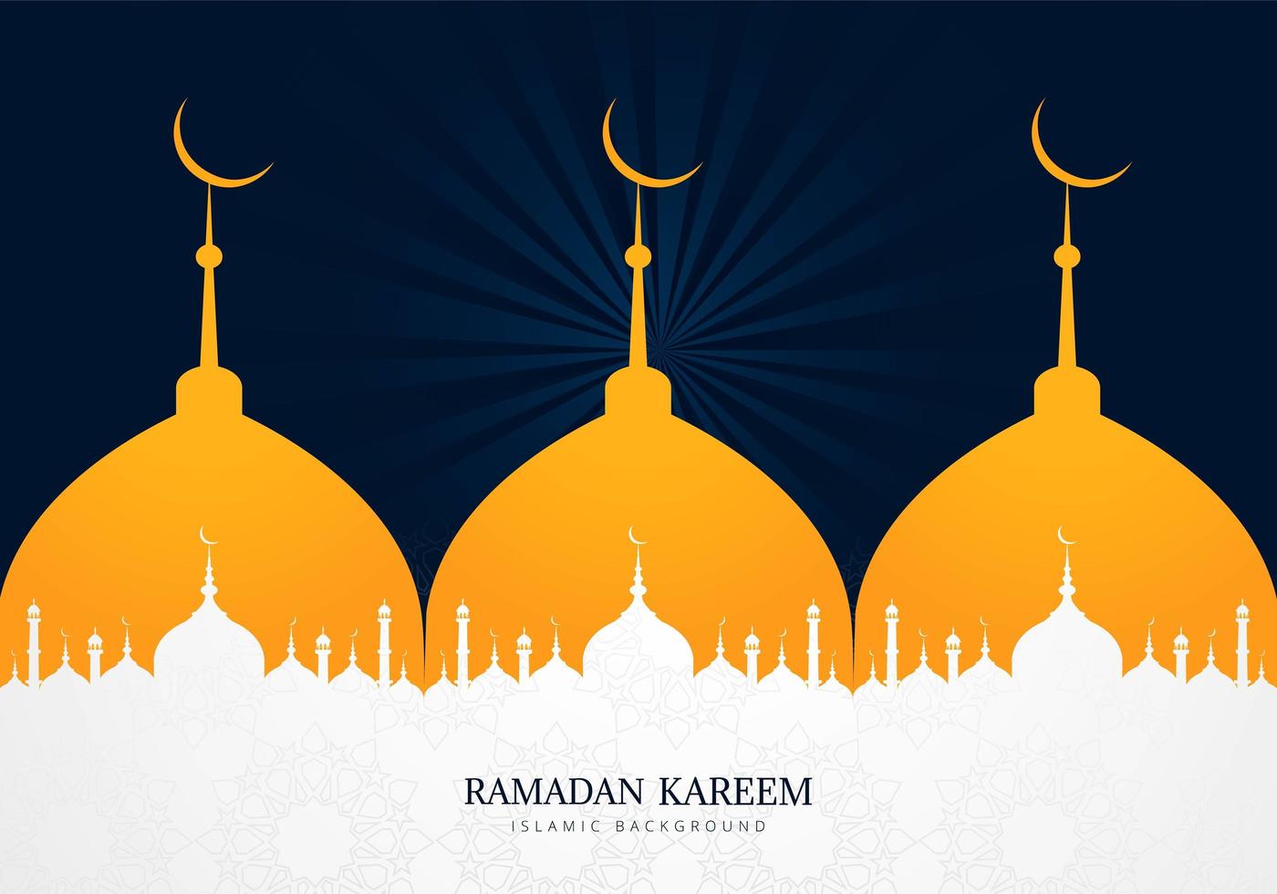 Multiple Mosque Silhouette Ramadan Kareem Design vector