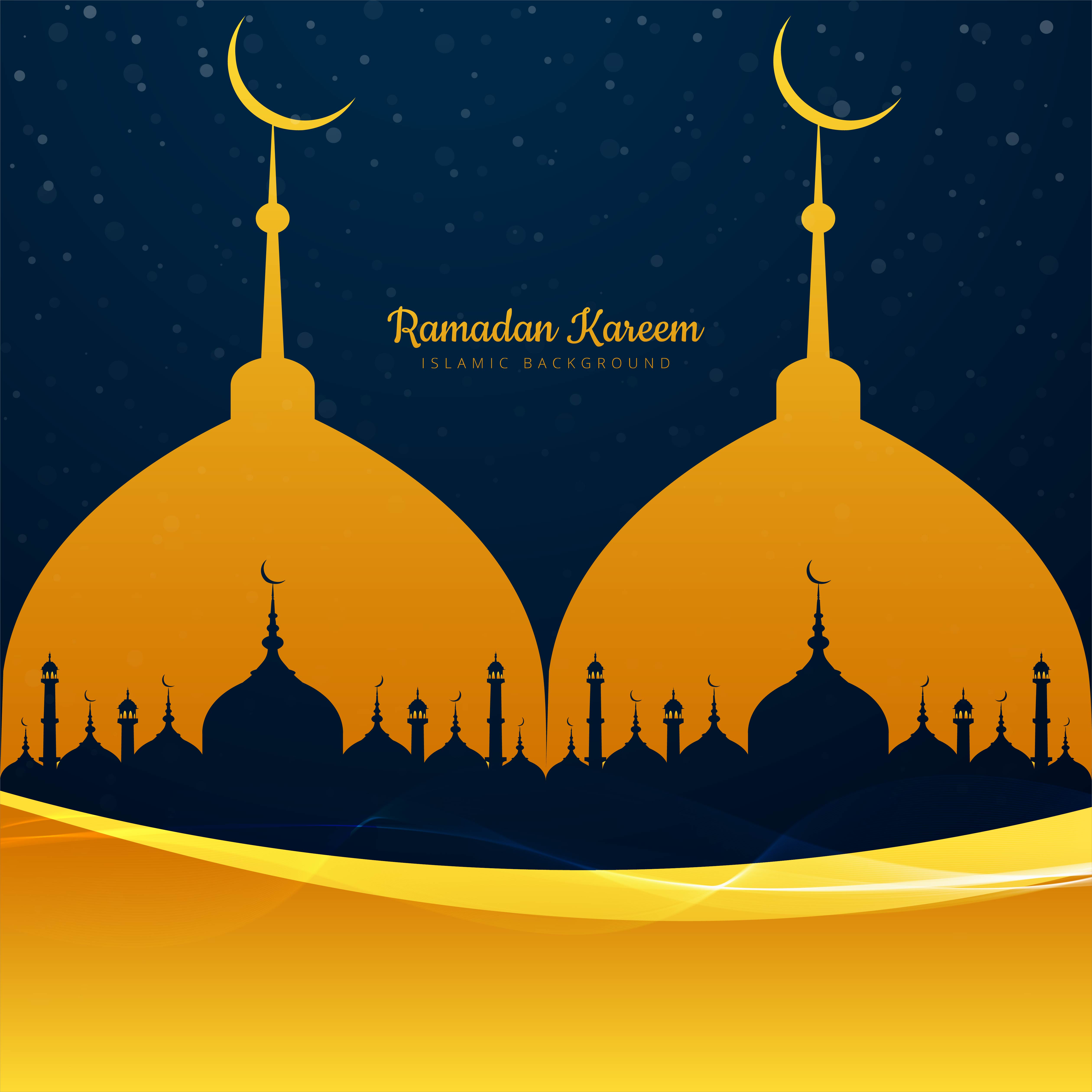 Ramadan Kareem Mosque With Wave Shape Download Free Vectors