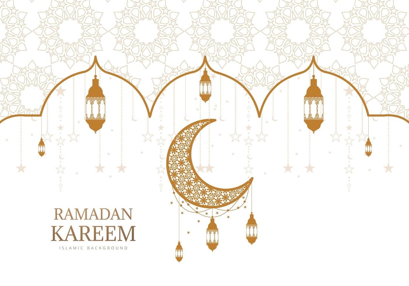 saludo adornado de oro y blanco ramadan kareem vector