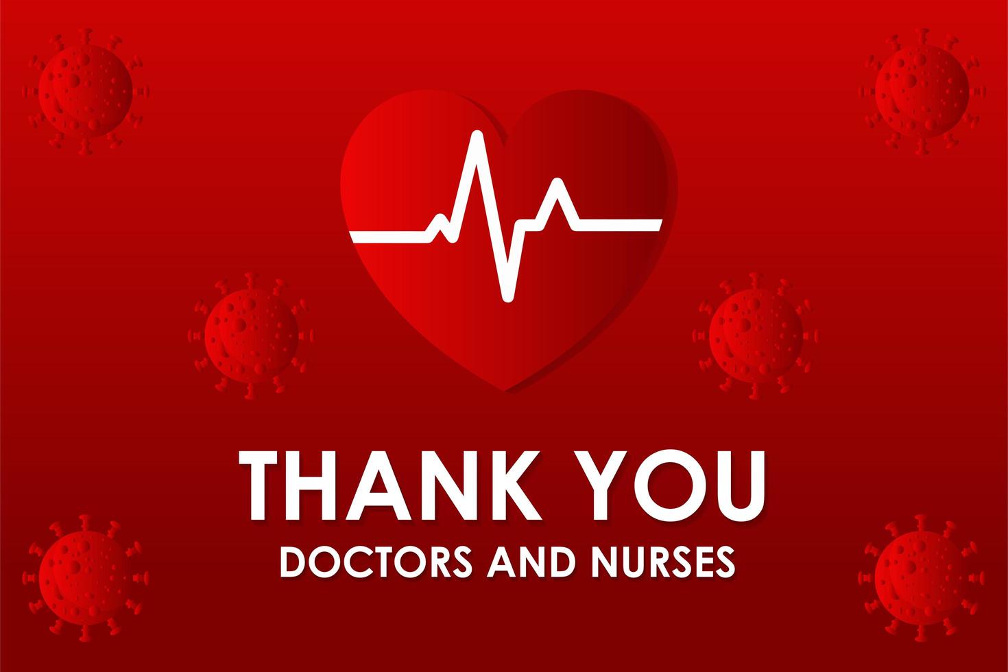 Thank you doctors and nurses Coronavirus poster vector