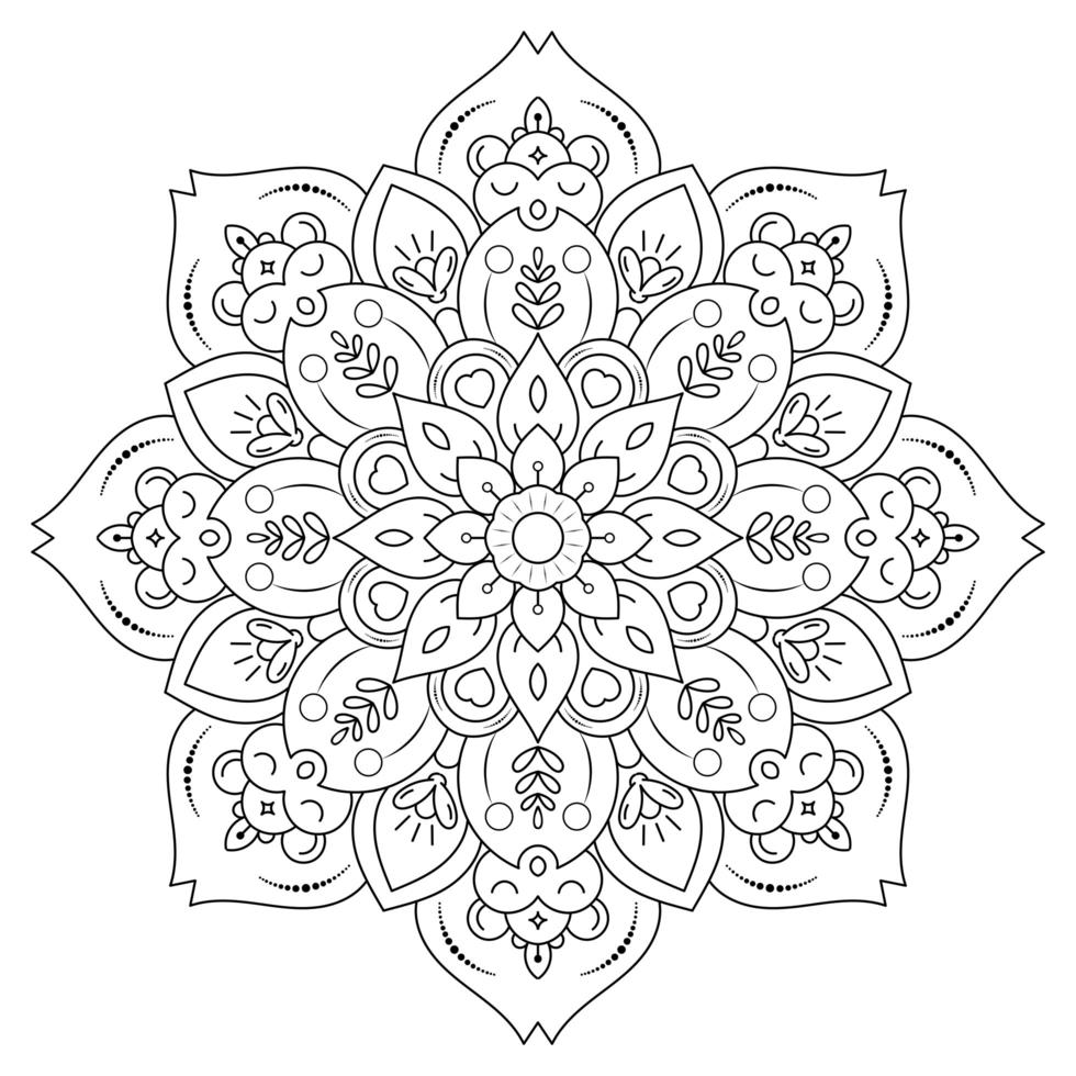 Mandala with Vintage Floral Style for Coloring - Download ...