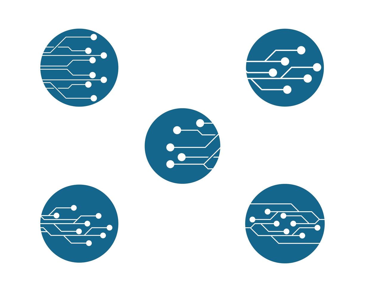 Round Circuit Logo Set  vector