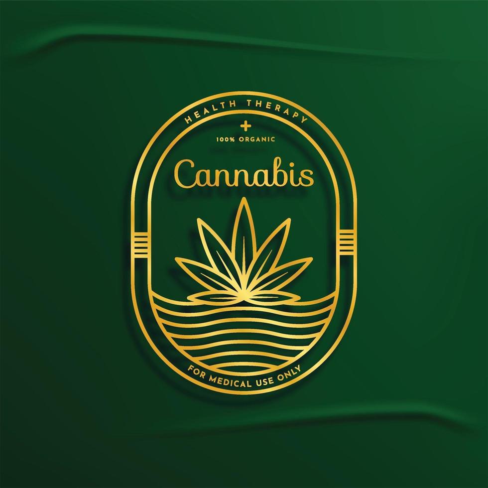 insignia esbozada de cannabis vector