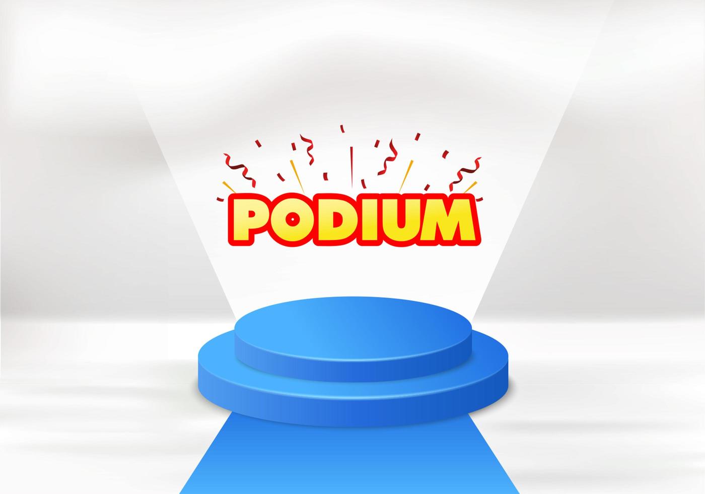 Blue Podium with Spotlight vector