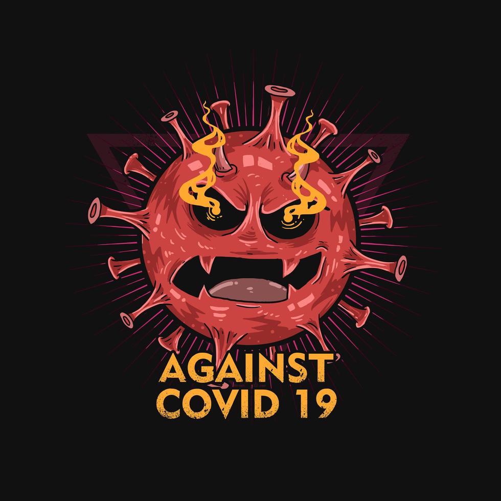 Against Covid 19 Germ Poster  vector