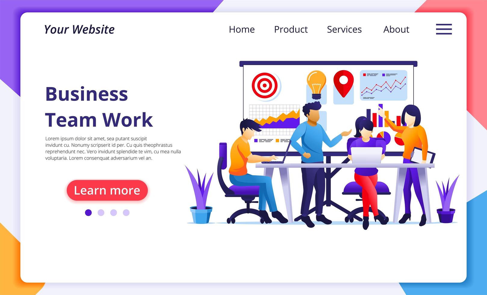 Business teamwork concept flat style vector