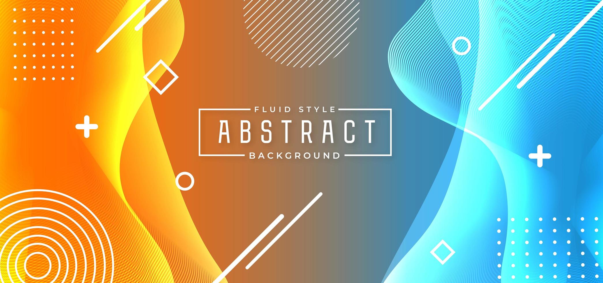 Blue and Orange Fluid Style Abstract Background vector